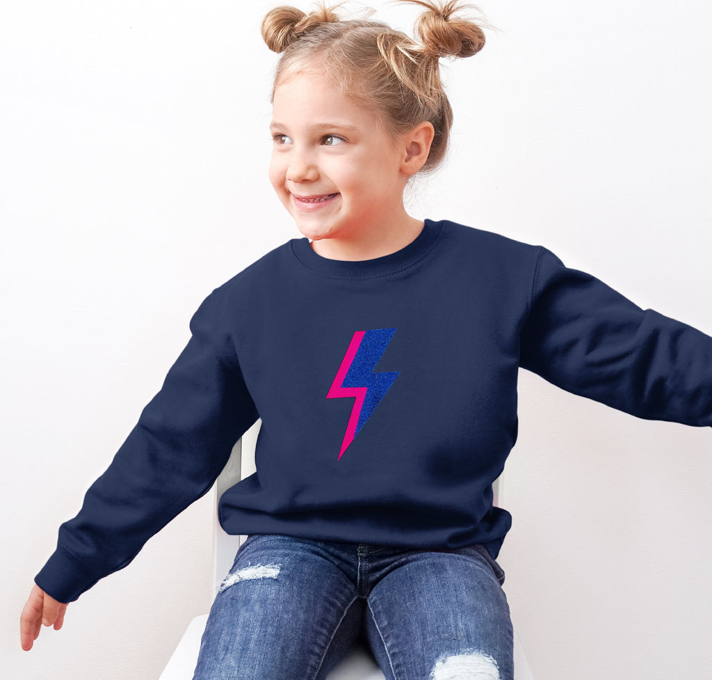Children's Glitter Lightning Bolt Sweatshirt