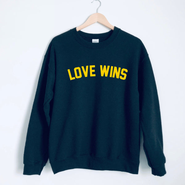 Love Wins Navy and Yellow Sweatshirt