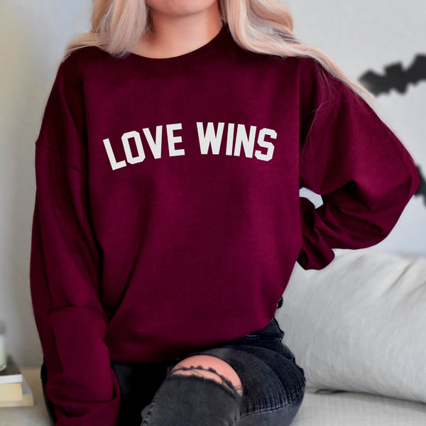 Love Wins Plum Sweatshirt