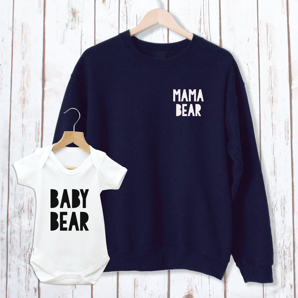 Mama Bear Sweatshirt and Bodysuit Twinning Set