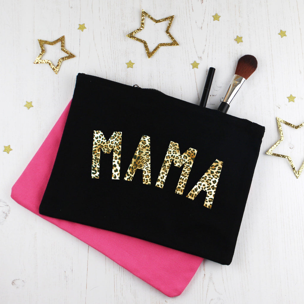 Leopard Print Mama Make Up Bag