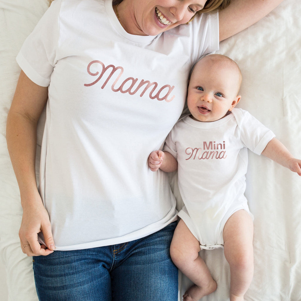 Mama and Mini Rose Gold Matching T Shirts