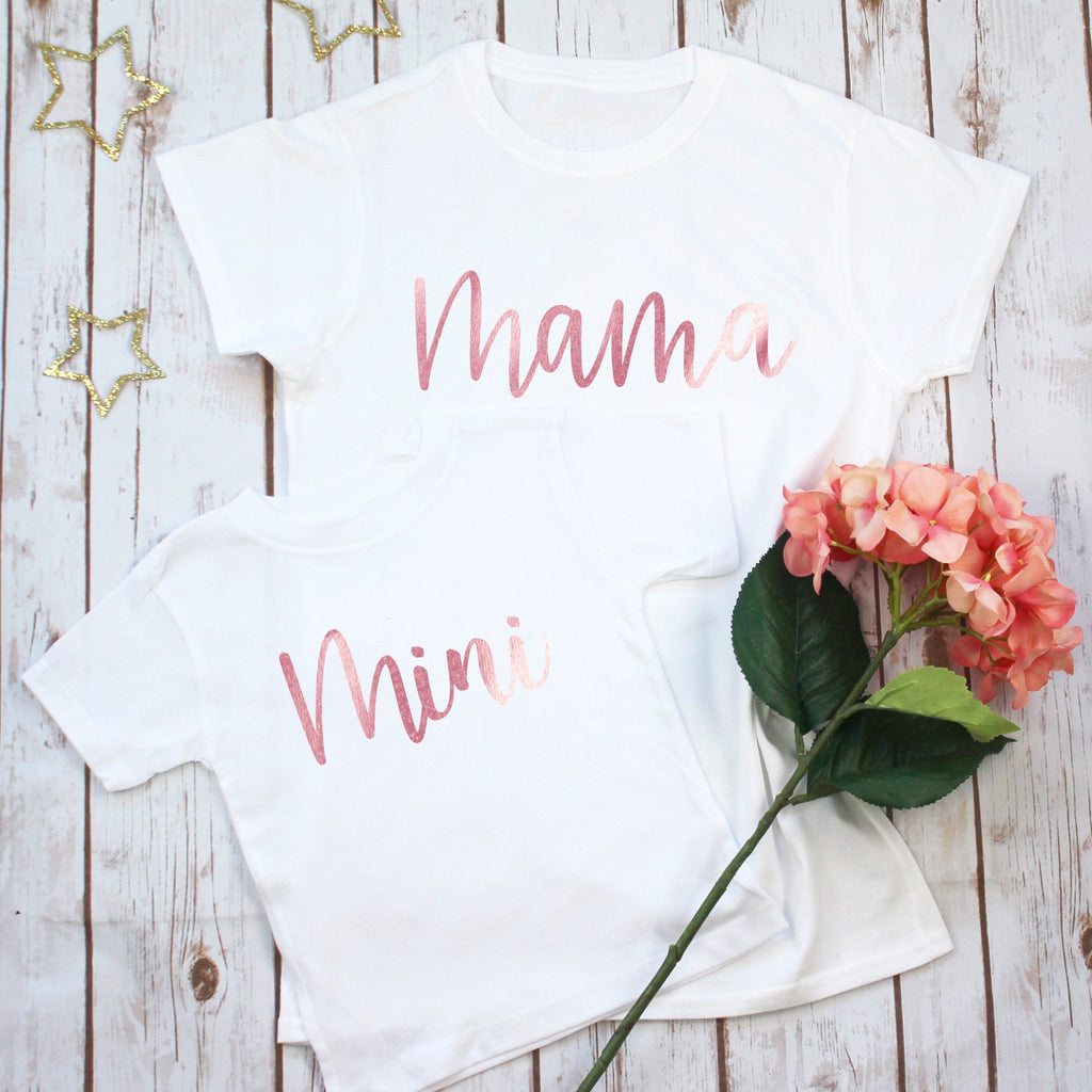 Mama and Mini T Shirt Set in Pink, - Betty Bramble