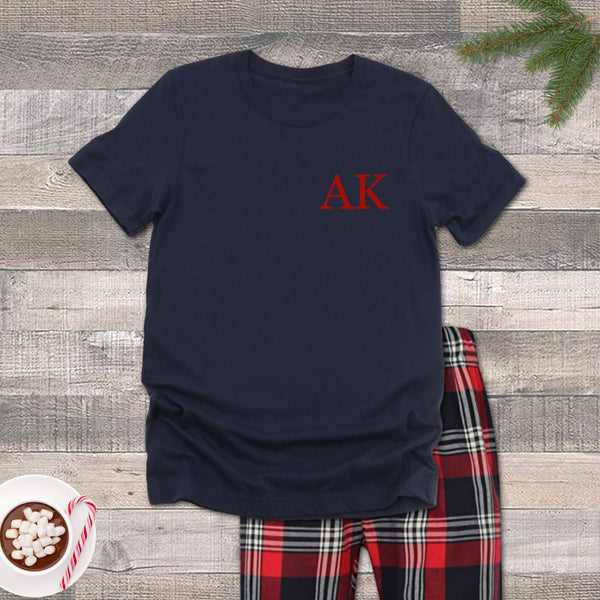 Men's Personalised Christmas Pyjamas with Navy Top