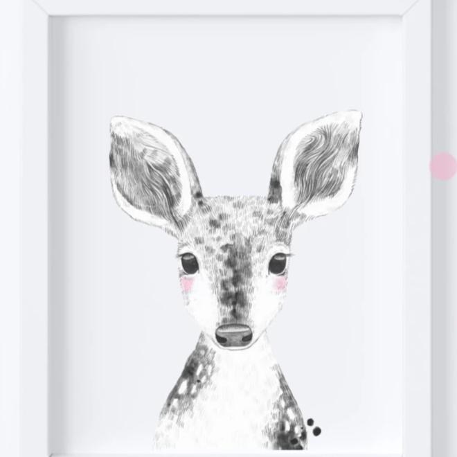 Monochrome Woodland Animal Art Prints,Art Print - Betty Bramble