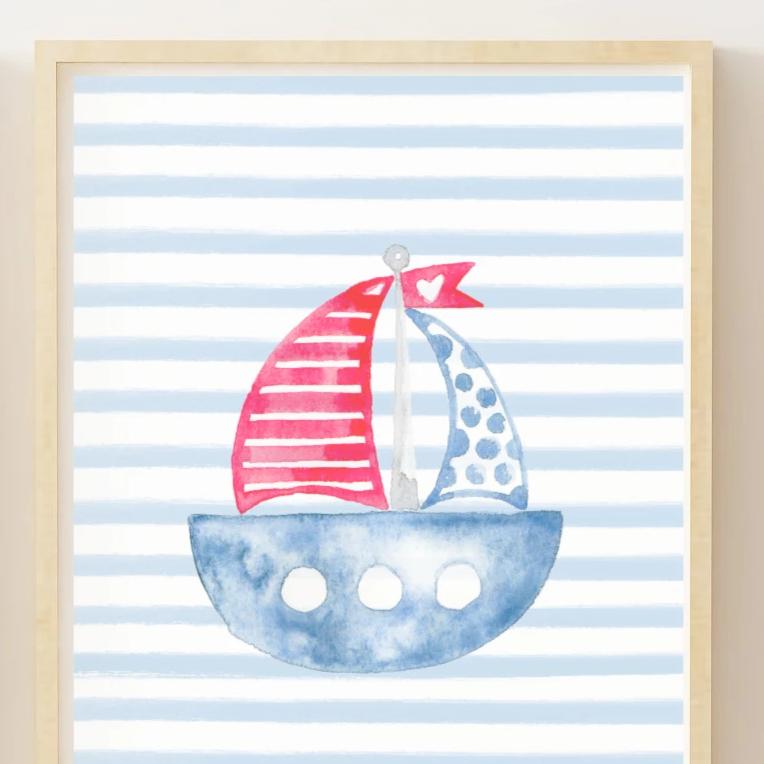 Sailing Boat Nautical Nursery Art Prints,Art Print - Betty Bramble