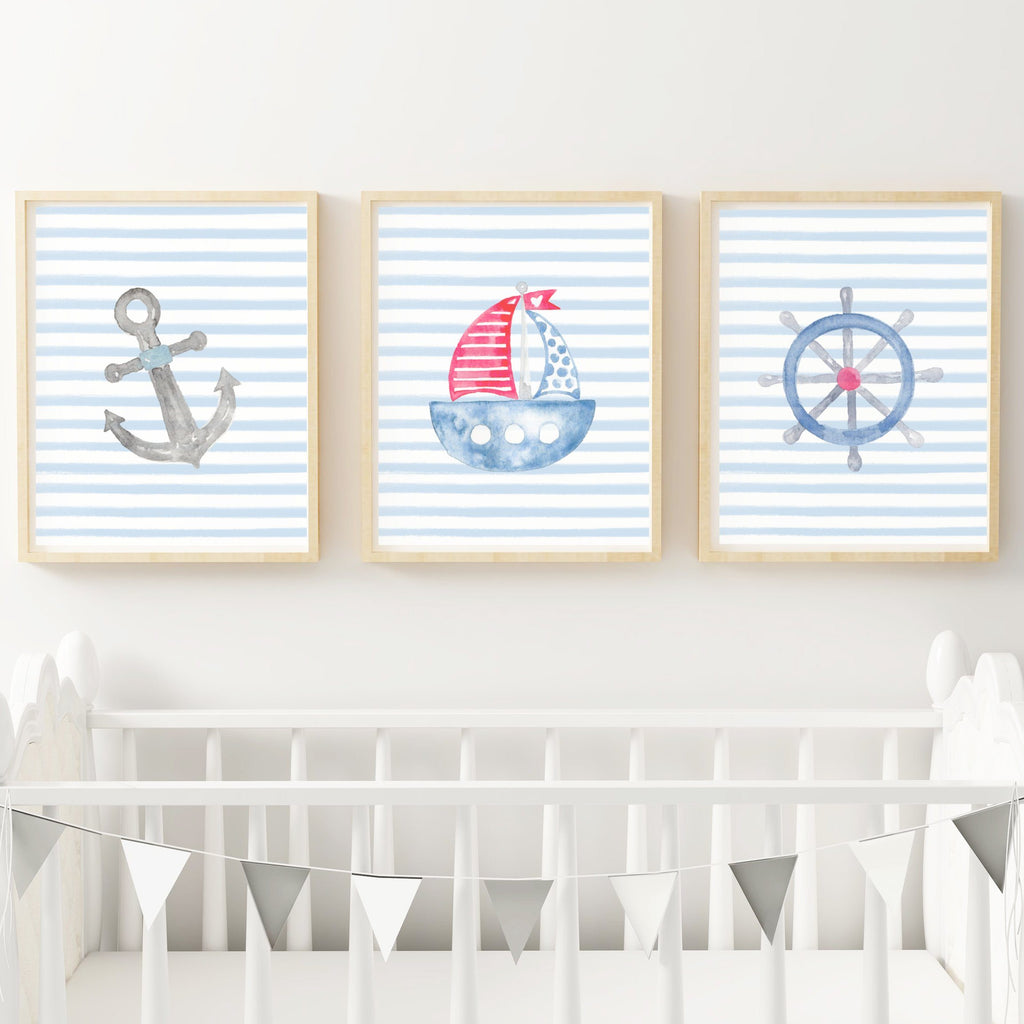 Sailing Boat Nautical Nursery Art Prints,Art Print - Betty Bramble