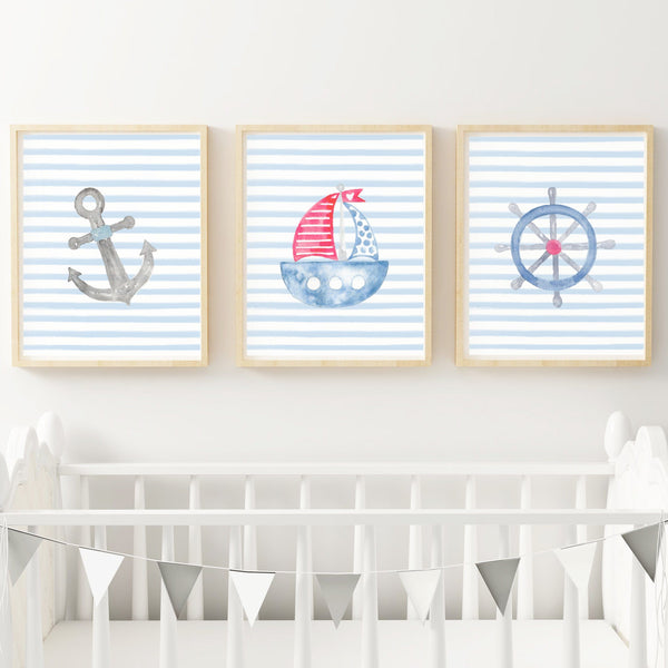 Sailing Boat Nautical Nursery Art Prints | Betty Bramble
