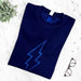 Navy Glitter Lightning Bolt Outline Sweatshirt