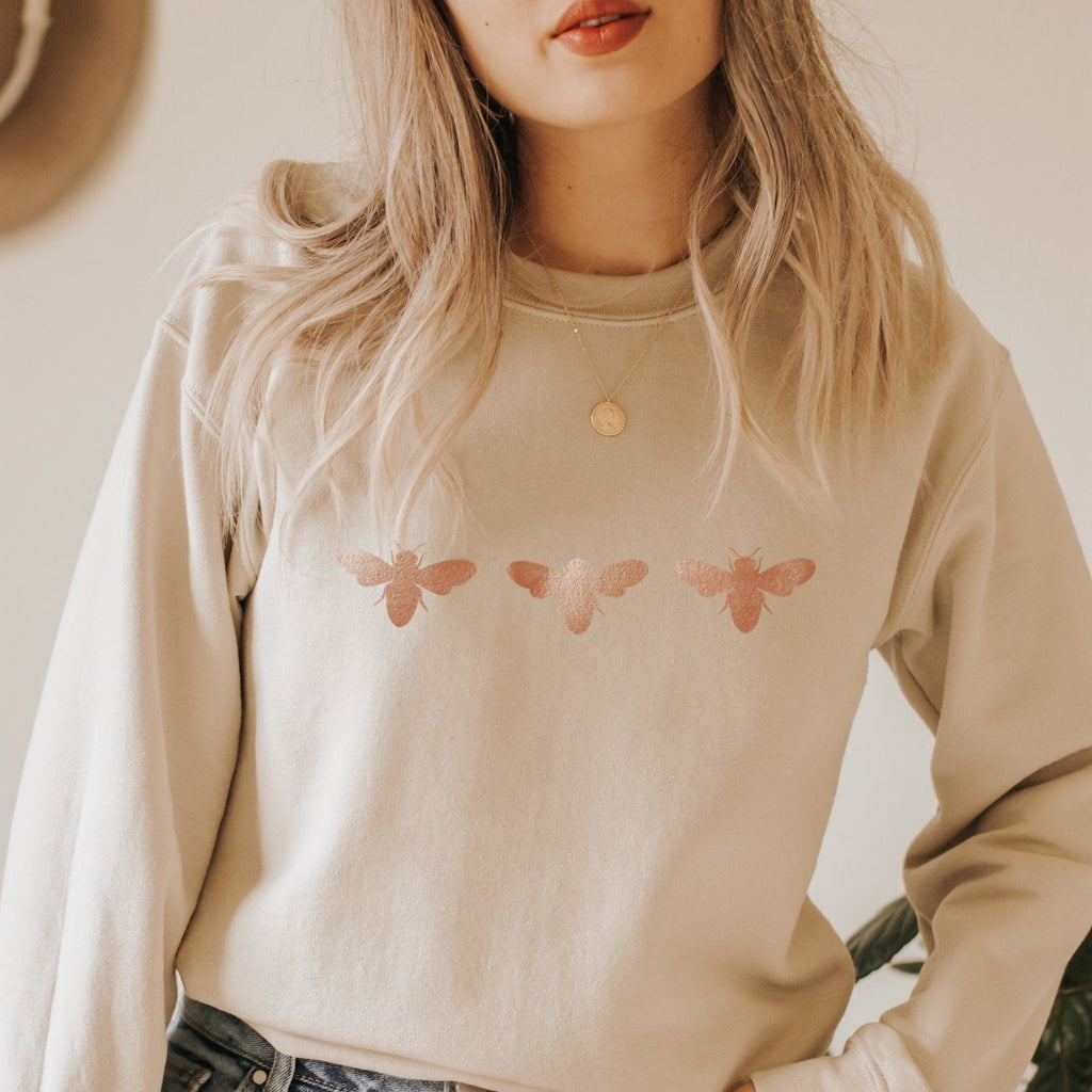 Nude Triple Bumble Bee Ladies Sweatshirt