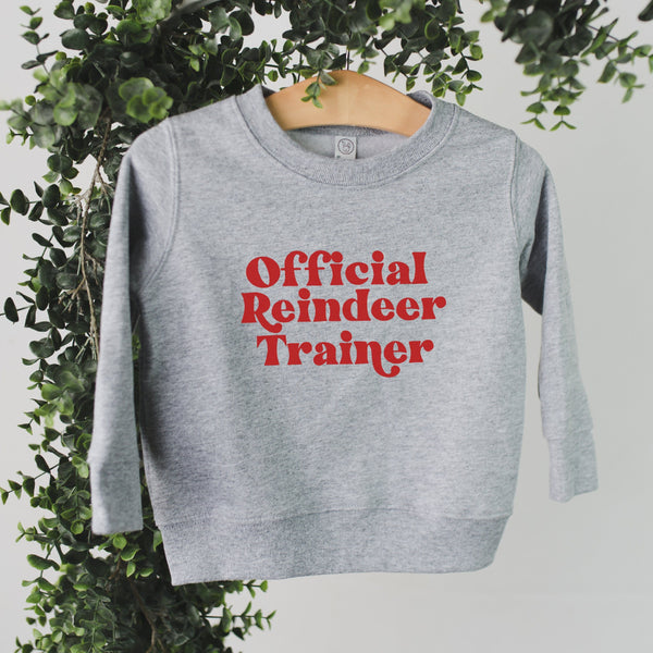 Official Reindeer Trainer Child's Grey Christmas Sweatshirt