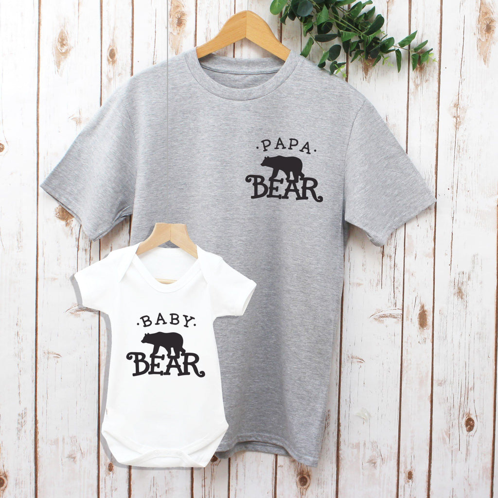 Papa Bear and Baby Bear T Shirt Set