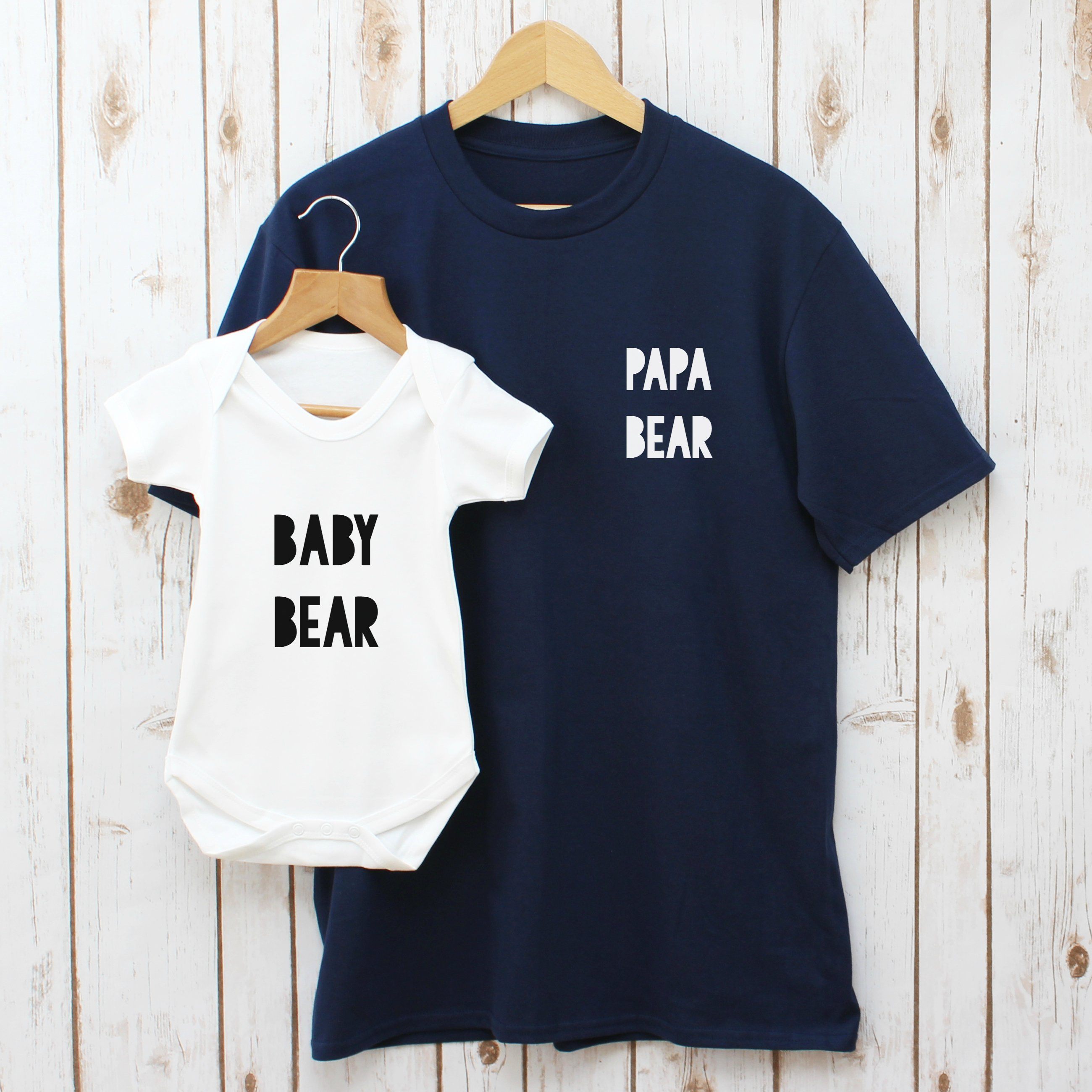 Papa Bear and Baby Bear T Shirt Set by Betty Bramble