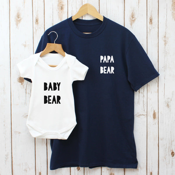 Papa Bear and Baby Bear T Shirt Set, - Betty Bramble