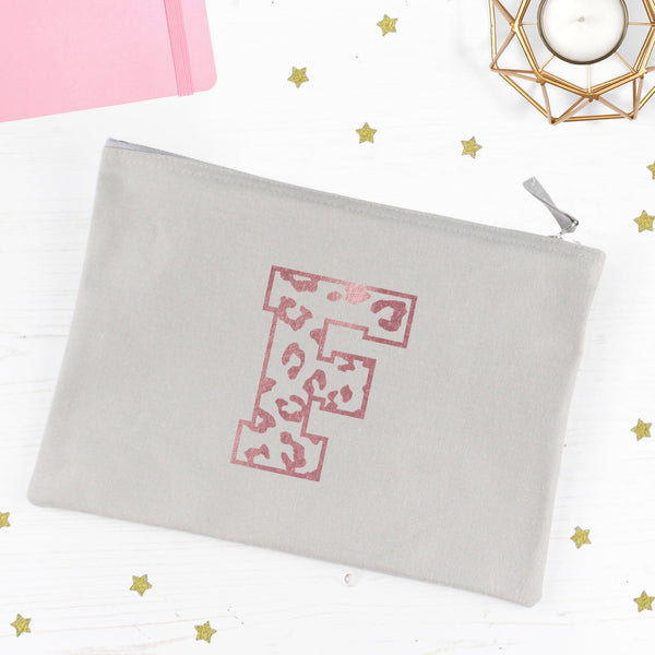 Personalised Leopard Print Make Up Bag
