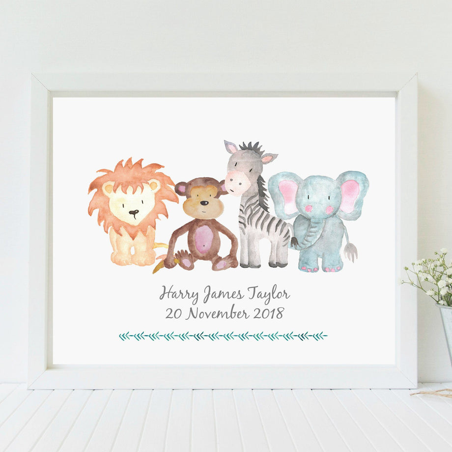 Safari Animals Nursery Print by Betty Bramble