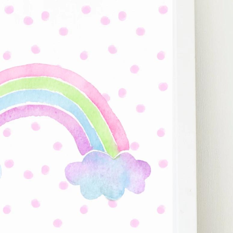 Personalised Rainbow Nursery Art Print by Betty Bramble