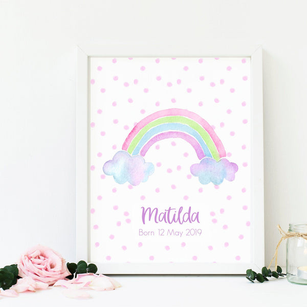 Personalised Rainbow Nursery Art Print,Art Print - Betty Bramble