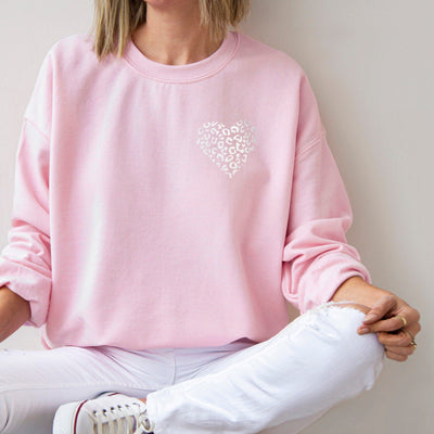 Triple Leopard Stars Bright Pink Sweatshirt by Betty Bramble