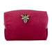 Bright Pink Velvet Make Up Bag with Queen Bee Pin