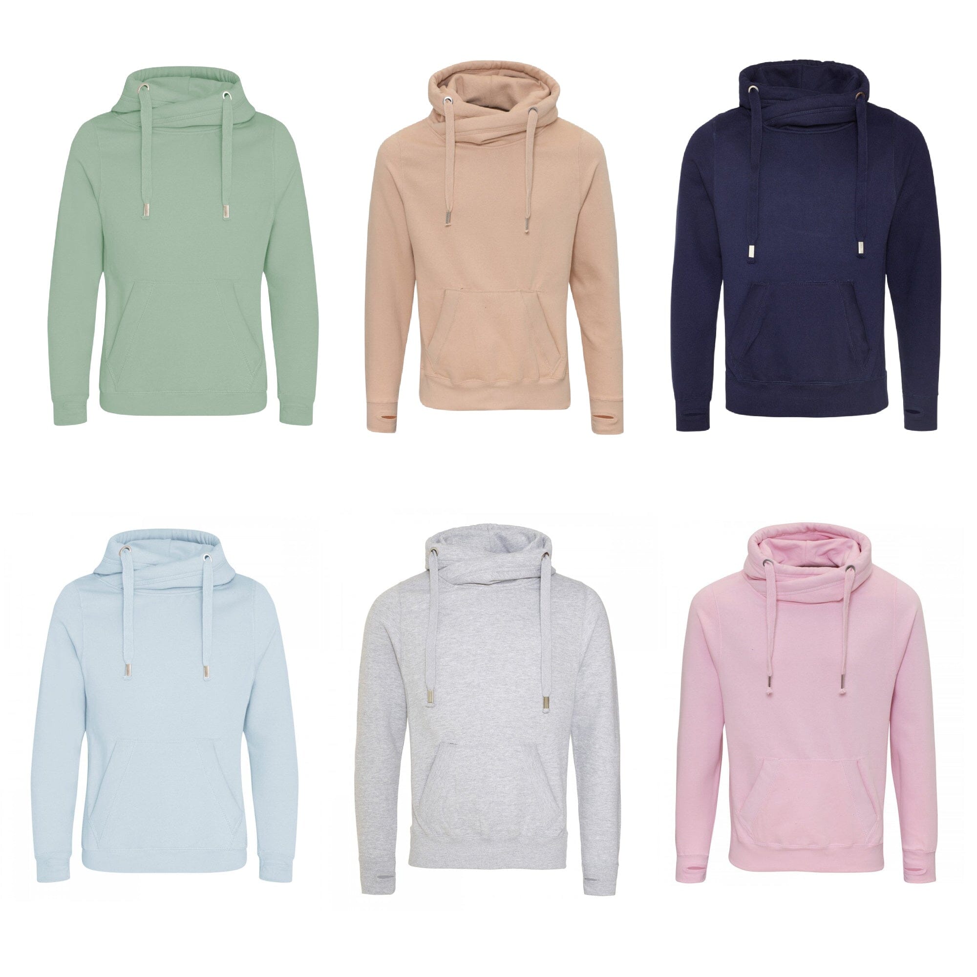 Ladies Plain Cowl Neck Hoodie - Main Image