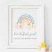 Beautiful Girl Rainbow Nursery Art Print