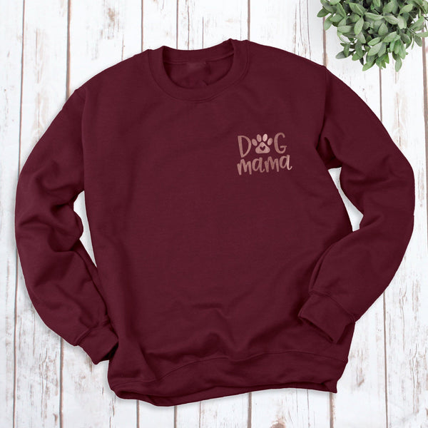 Dog Mama Rose Gold Paw Print Sweatshirt