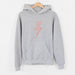 Lightning Bolt Grey Hoodie with Rose Gold Glitter