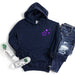 Lilac Scattered Stars Navy Hooded Sweatshirt