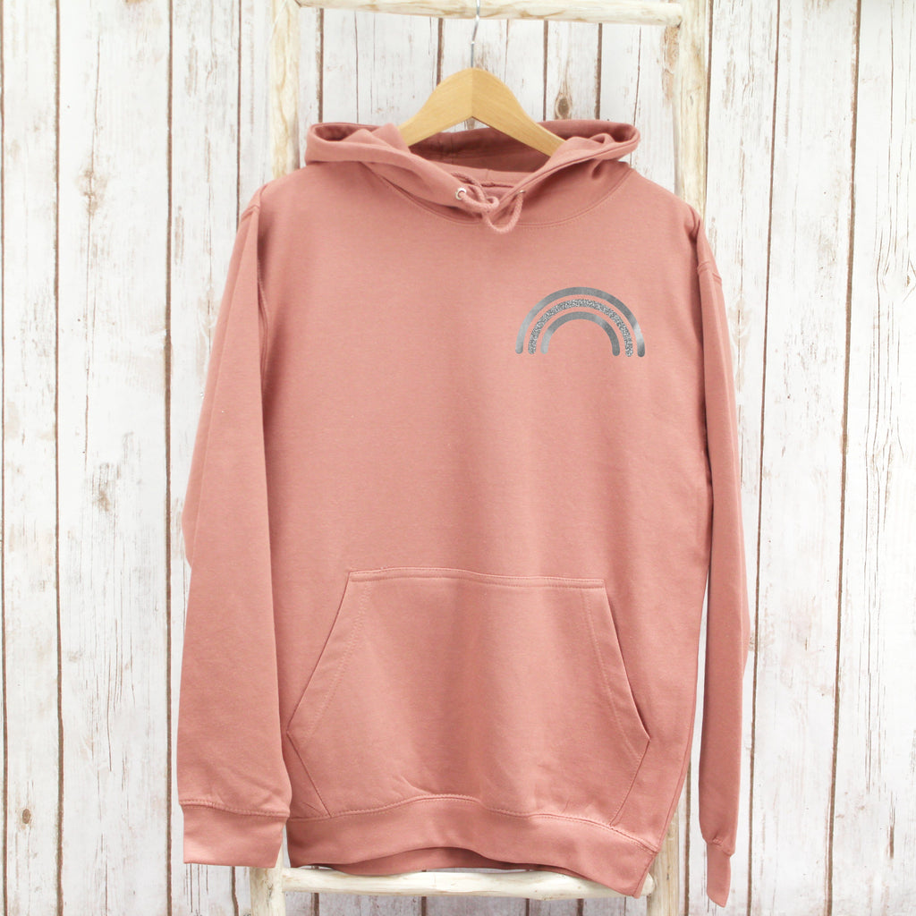 Glitter Rainbow Hooded Sweatshirt,Ladies Sweatshirt - Betty Bramble