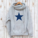 Navy Star Cowl Neck Sweatshirt,Ladies Sweatshirt - Betty Bramble