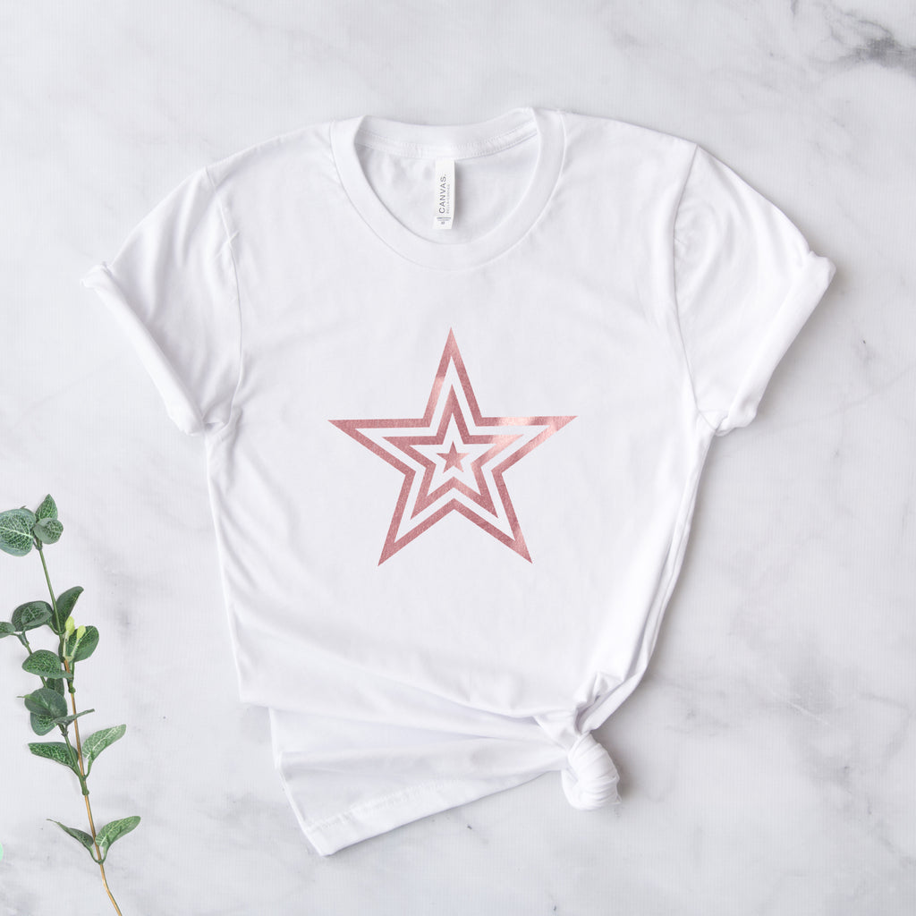 Rose Gold Triple Outline T Shirt