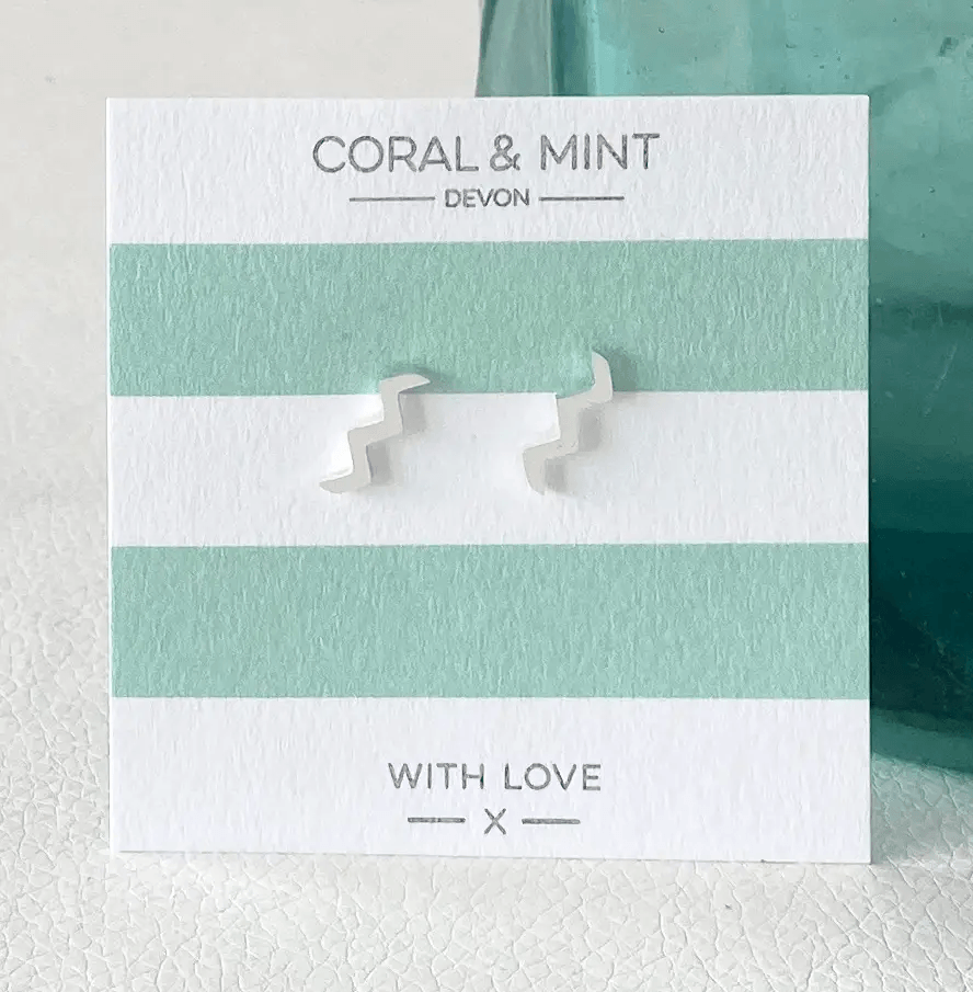 Wave Silver Earrings Stud Set