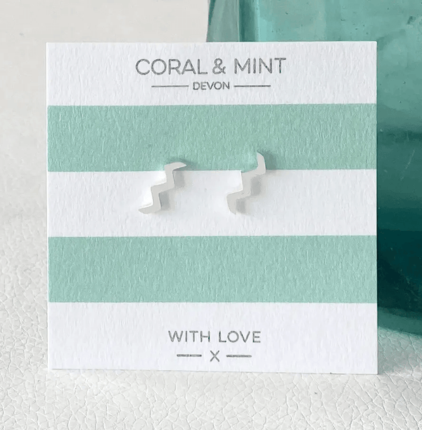 Wave Silver Earrings Stud Set