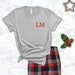 Ladies Personalised Christmas Pyjamas with Grey Top