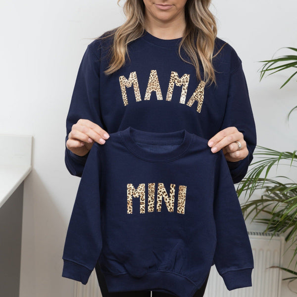 Mama and Mini Leopard Print Matching Sweatshirt Set